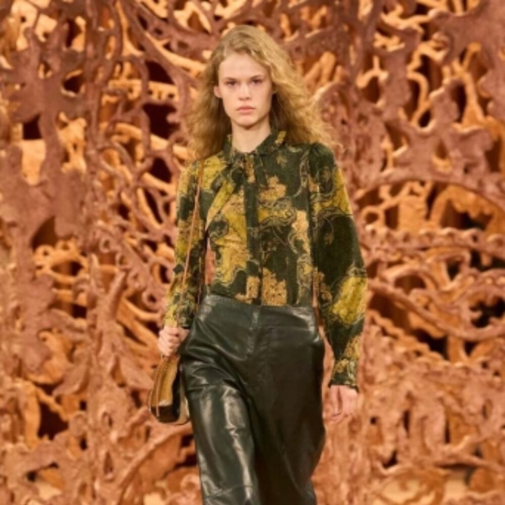 NWOT ULLA JOHNSON Silk Vedra Blouse in Alpine XS $420 - Picture 7 of 9